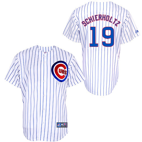 Nate Schierholtz #19 Youth Baseball Jersey-Chicago Cubs Authentic Home White Cool Base MLB Jersey